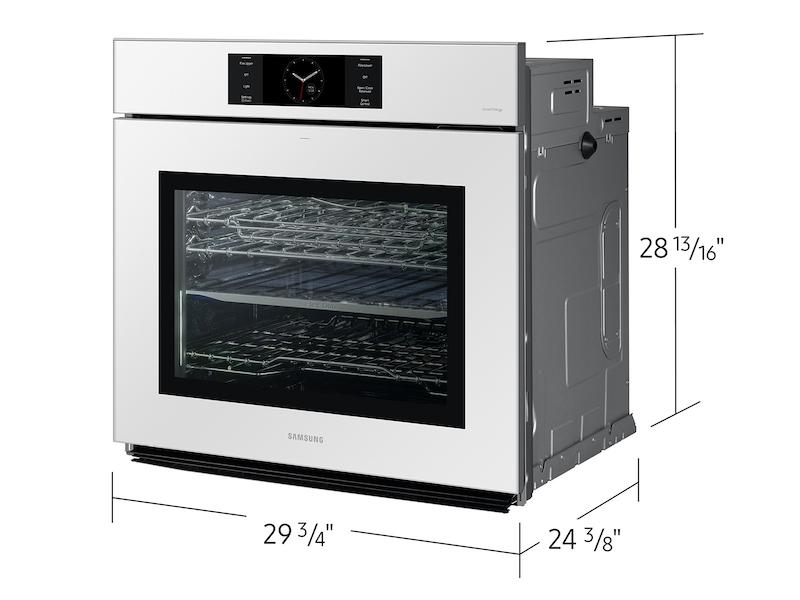 Samsung NV51CB700S12 Bespoke 30" White Glass Single Wall Oven With Ai Pro Cooking™ Camera