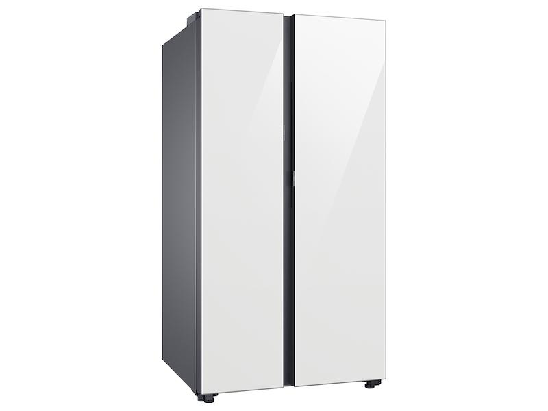 Samsung RS23CB760012 Bespoke Counter Depth Side-By-Side 23 Cu. Ft. Refrigerator With Beverage Center™ In White Glass