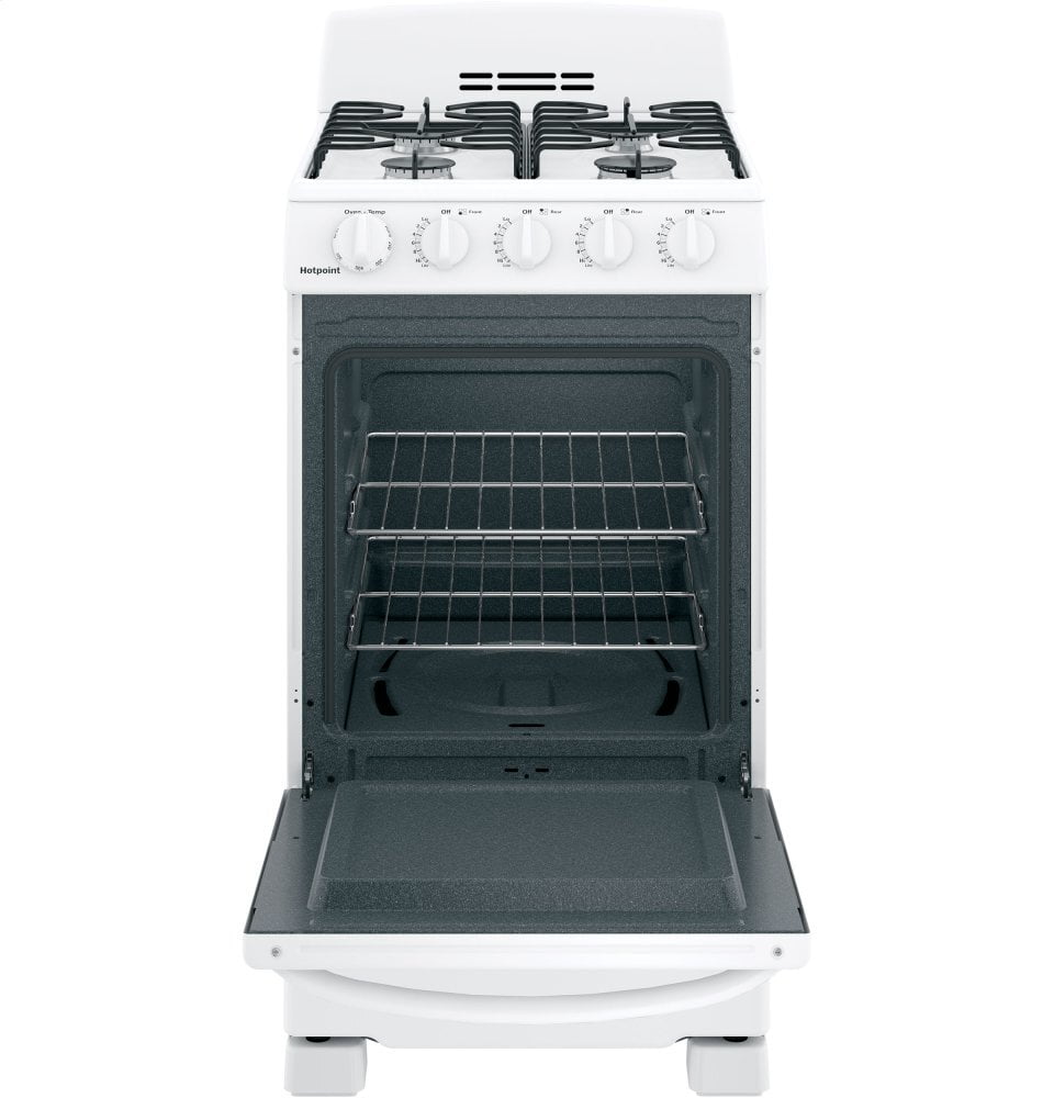 Hotpoint RGAS200DMWW Hotpoint® 20" Front-Control Free-Standing Gas Range With Sealed Burners