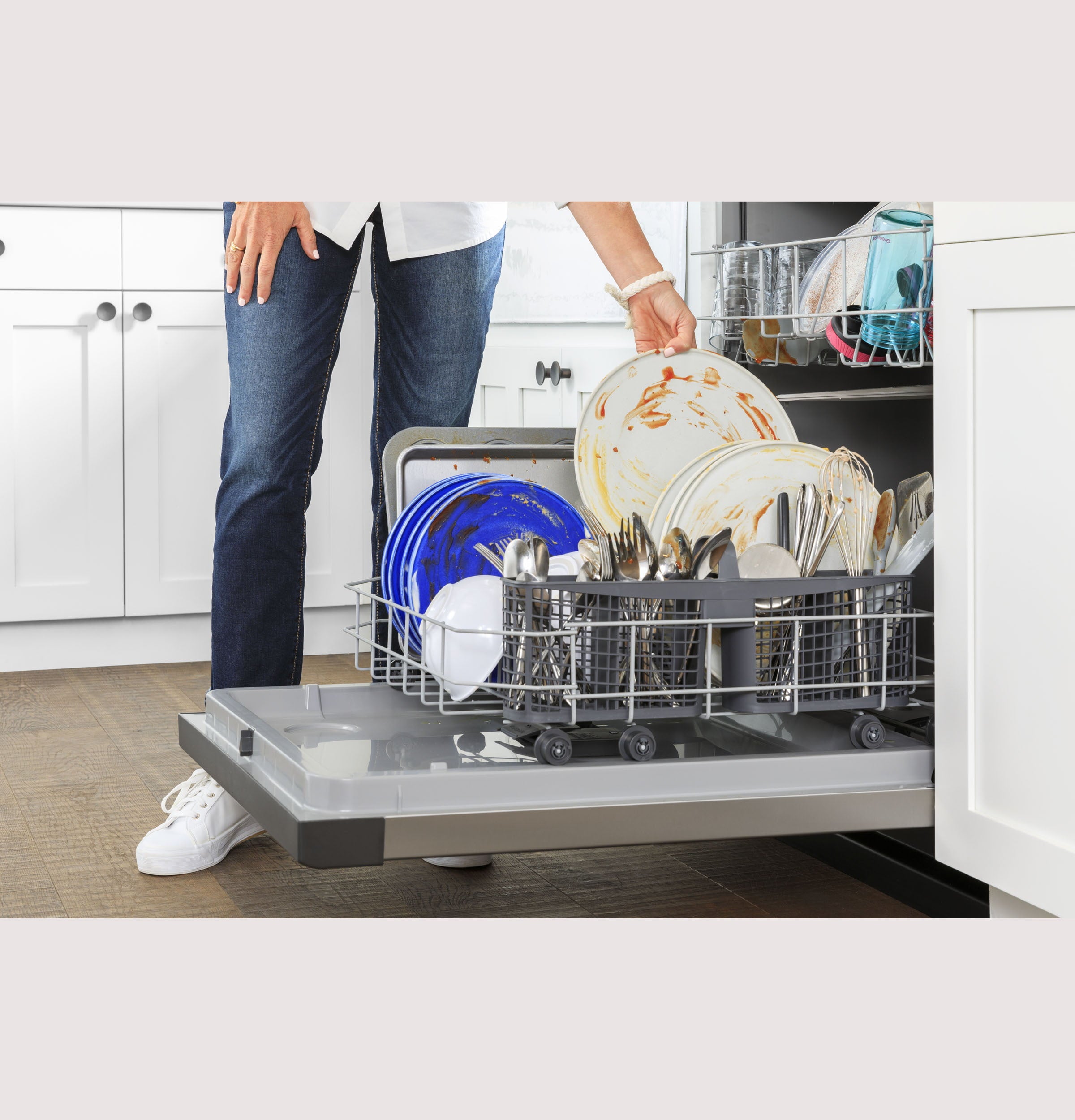Ge Appliances GDF535PGRWW Ge® Dishwasher With Front Controls