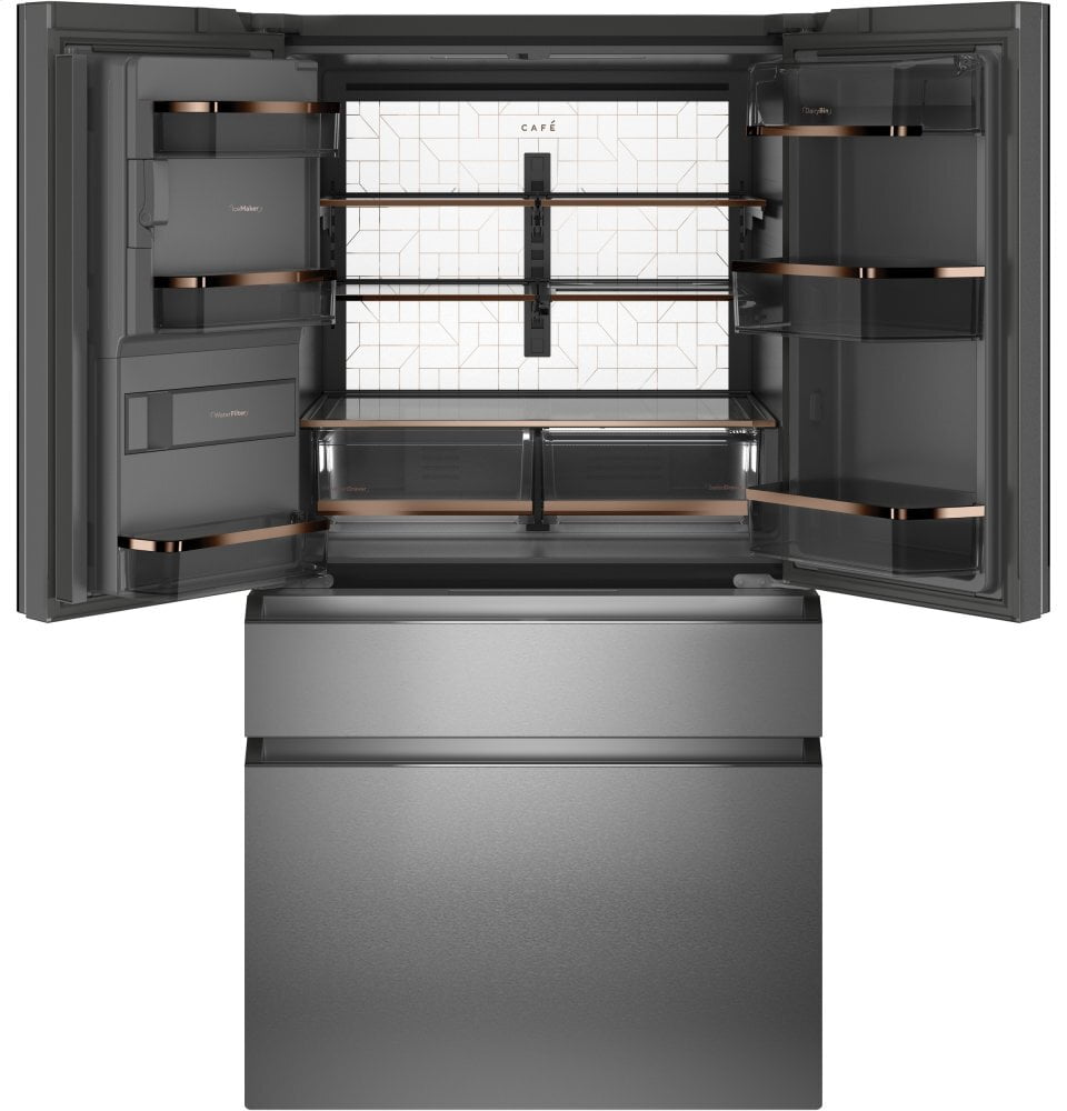 Cafe CVE28DM5NS5 Café Energy Star® 27.8 Cu. Ft. Smart 4-Door French-Door Refrigerator In Platinum Glass