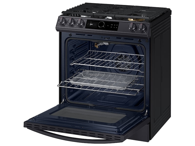 Samsung NX60T8711SG 6.0 Cu. Ft Front Control Slide-In Gas Range With Smart Dial, Air Fry & Wi-Fi In Black Stainless Steel