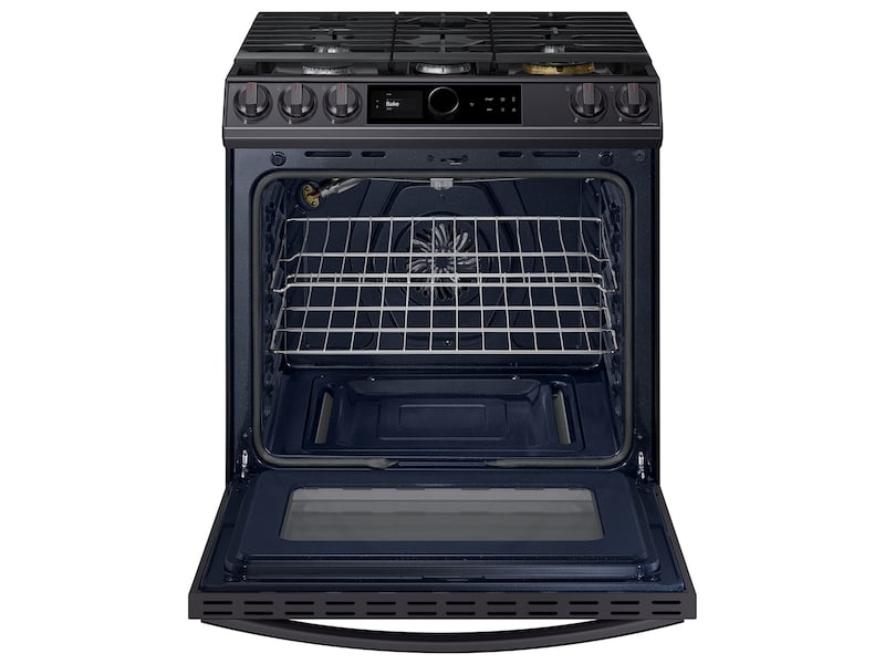 Samsung NX60T8711SG 6.0 Cu. Ft Front Control Slide-In Gas Range With Smart Dial, Air Fry & Wi-Fi In Black Stainless Steel
