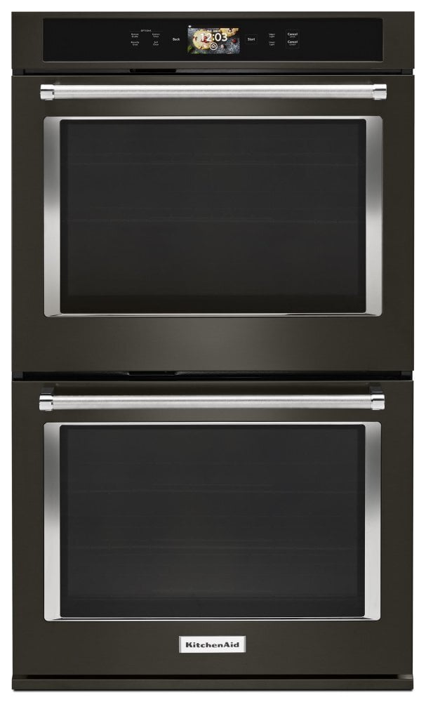 Kitchenaid KODE900HBS Smart Oven+ 30" Double Oven With Powered Attachments And Printshield™ Finish - Black Stainless Steel With Printshield™ Finish