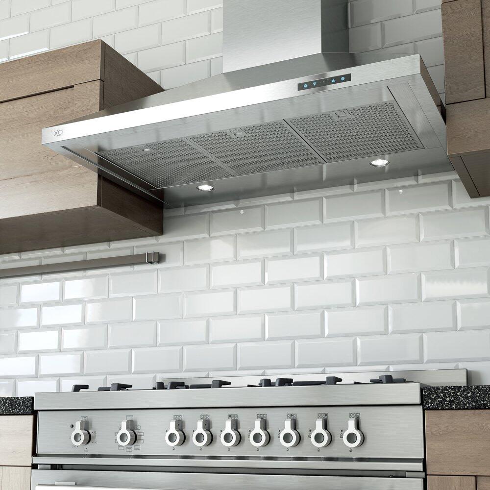 Xo Appliance XOV36SC 36" 600/395 Cfm Italian Made Wall Chimney Range Hood Stainless