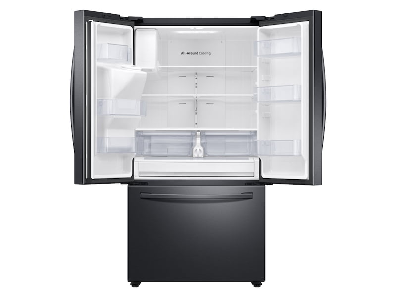 Samsung RF27T5501SG 26.5 Cu. Ft. Large Capacity 3-Door French Door Refrigerator With Family Hub™ And External Water & Ice Dispenser In Black Stainless Steel