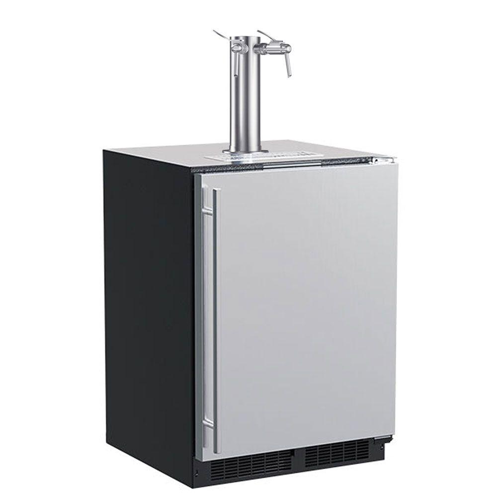 Marvel MLKR224SSD1A 24-In Built-In Dispenser With Twin Wine & Beverage Tap With Door Style - Stainless Steel, Dispenser Type - Twin Wine