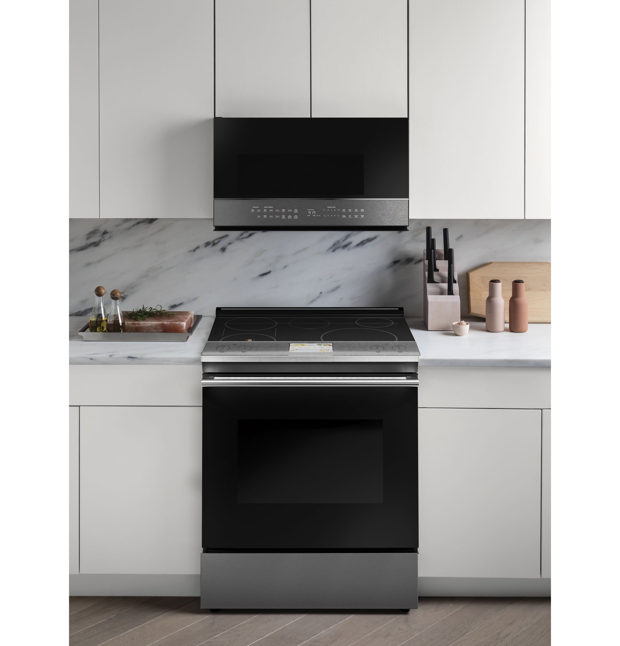 Cafe CVM721M2NS5 Café 2.1 Cu. Ft. Smart Over-The-Range Microwave Oven In Platinum Glass