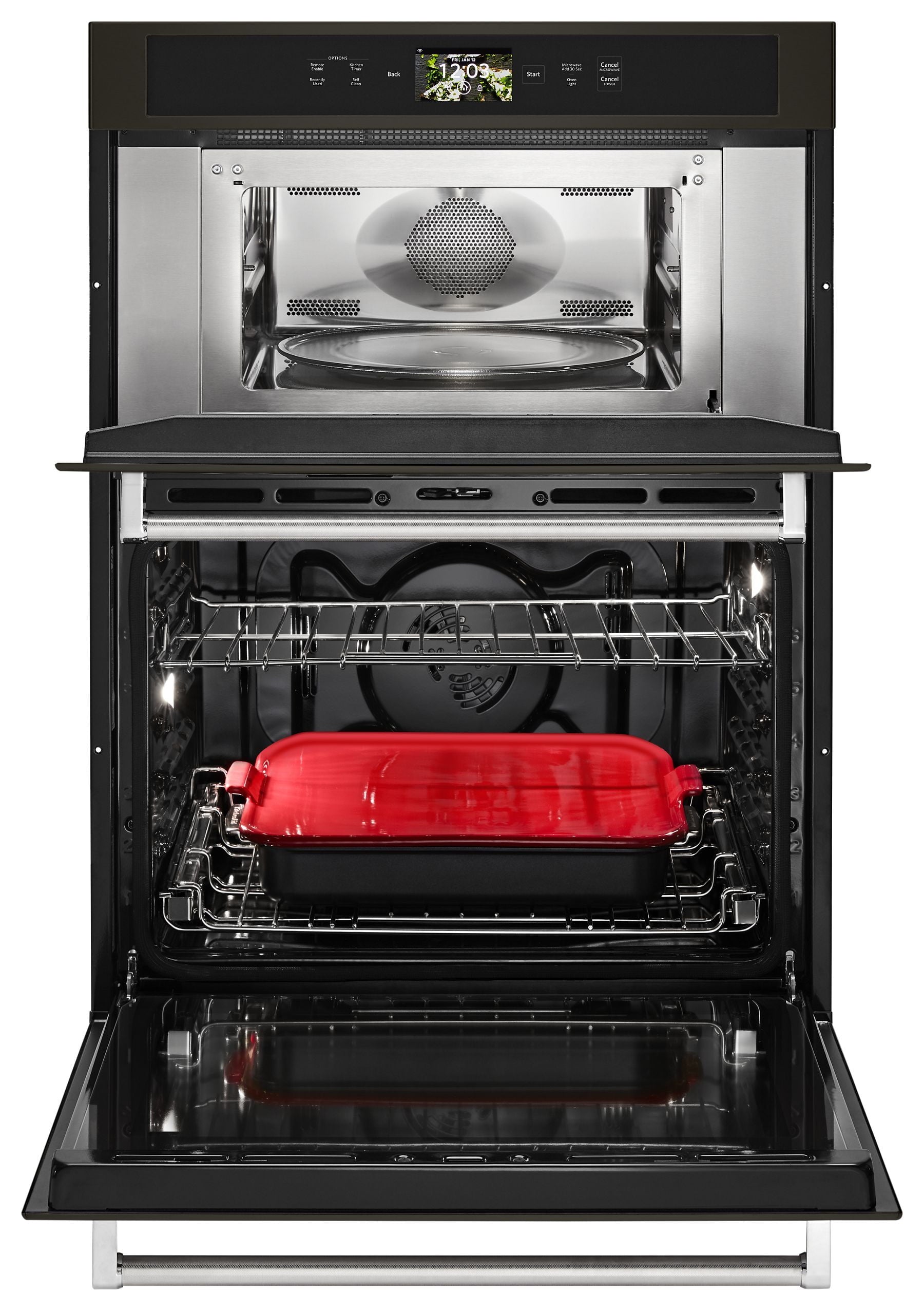 Kitchenaid KOCE900HBS Smart Oven+ 30" Combination Oven With Powered Attachments And Printshield™ Finish - Black Stainless Steel With Printshield™ Finish