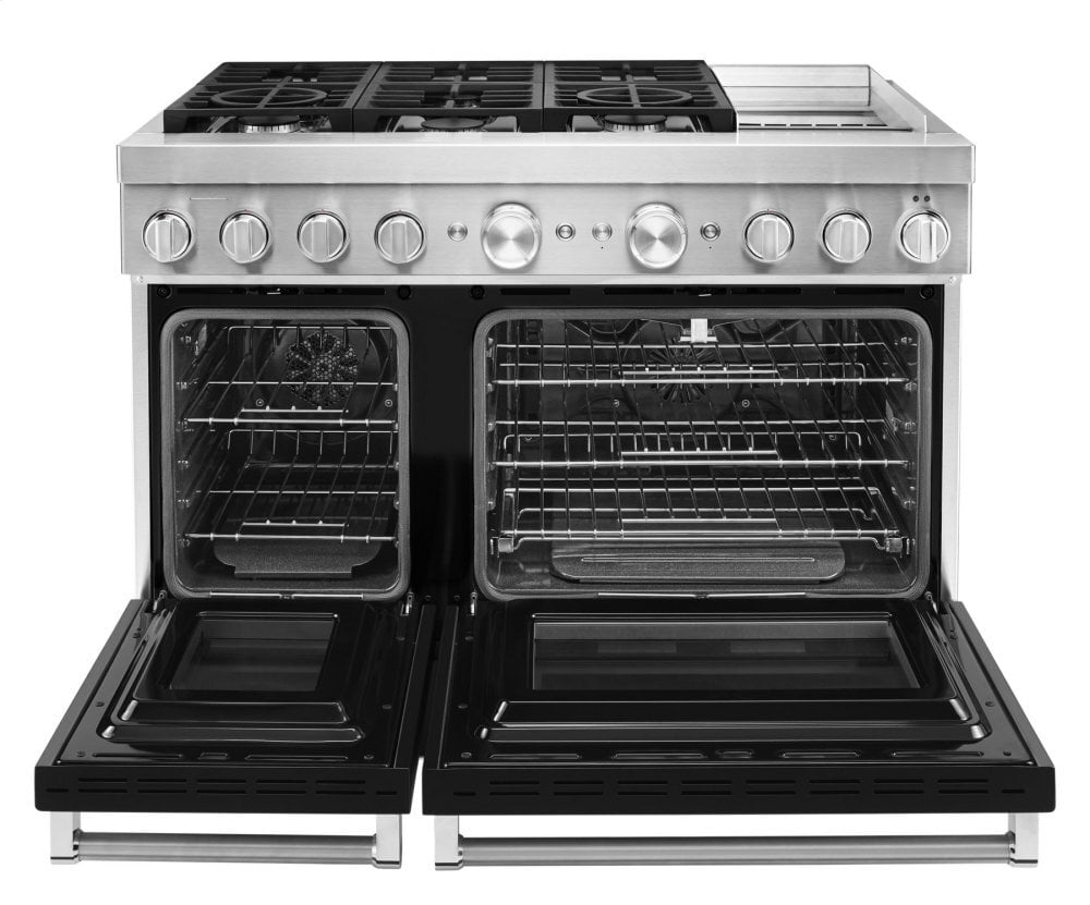Kitchenaid KFDC558JBK Kitchenaid® 48'' Smart Commercial-Style Dual Fuel Range With Griddle - Imperial Black