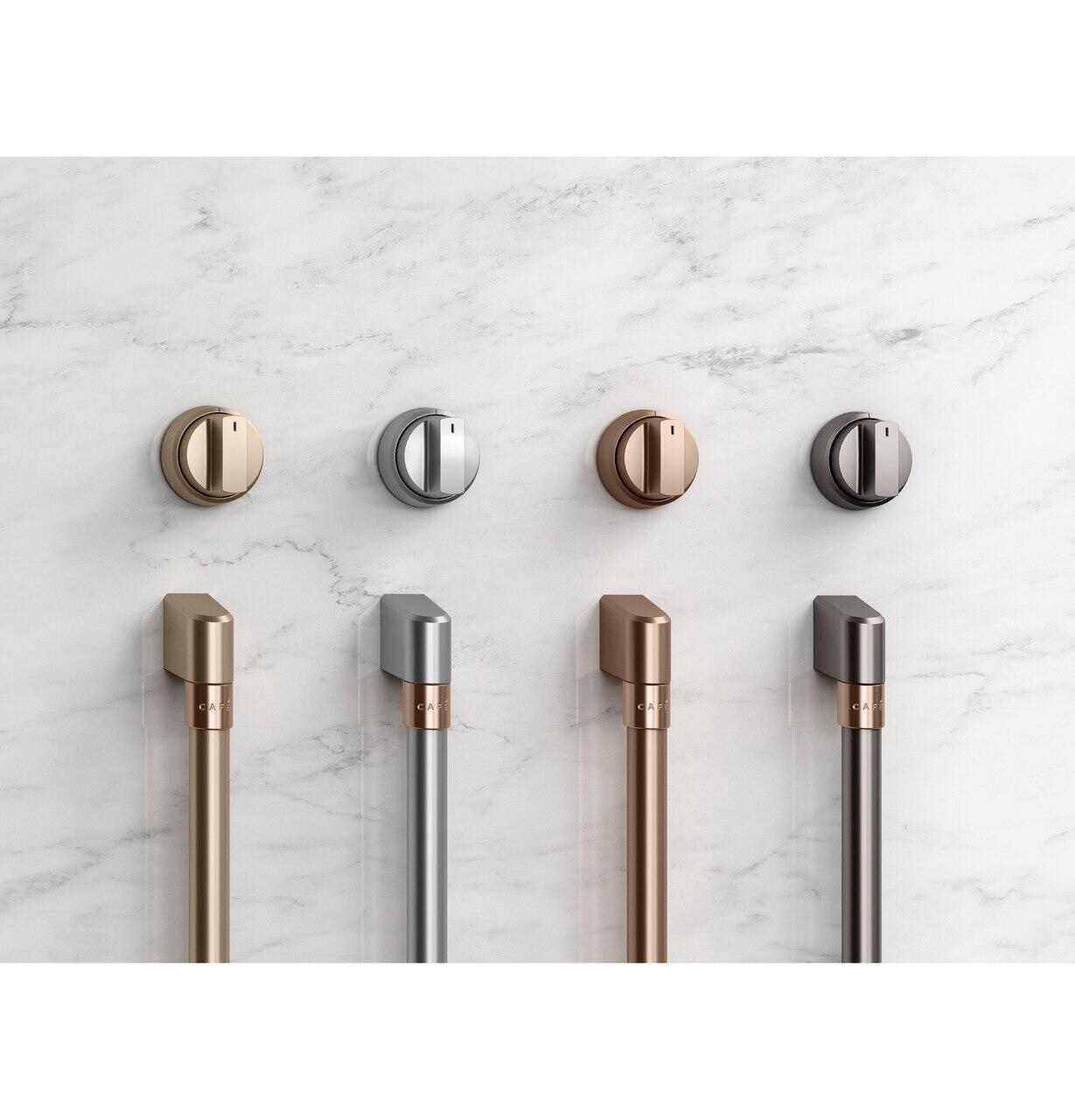 Cafe CXPR8HKPTBT Café™ 48" Brushed Black Handle & Knob Set For Pro Range And Rangetop