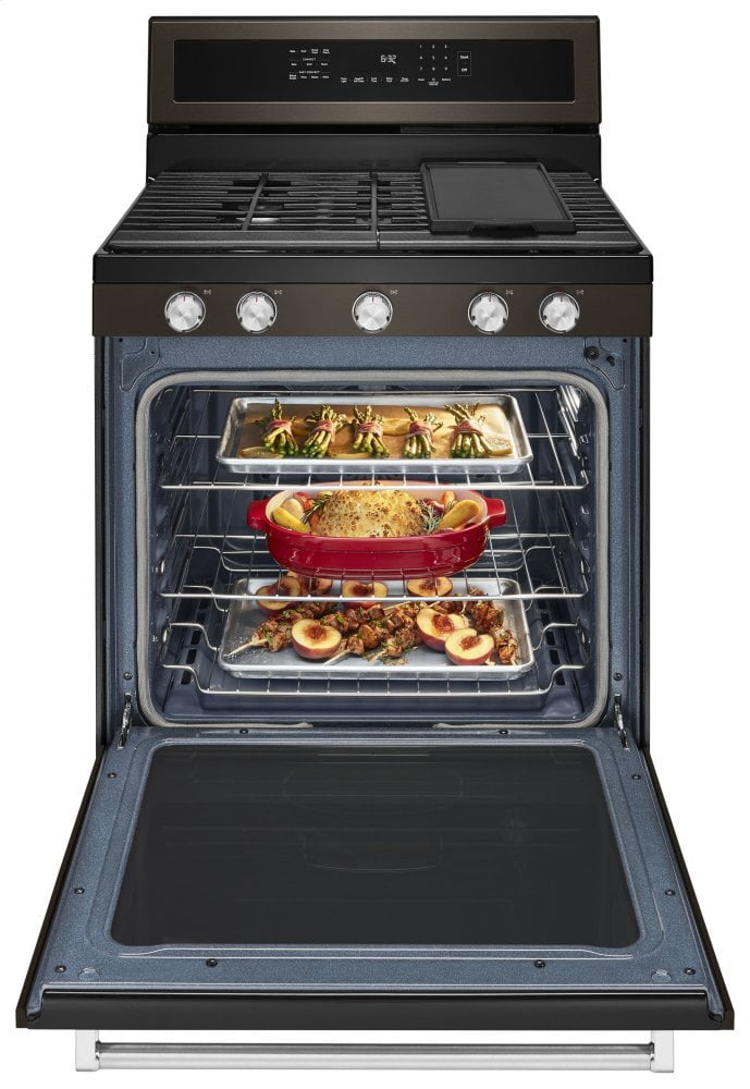 Kitchenaid KFGG500EBS 30-Inch 5-Burner Gas Convection Range - Black Stainless Steel With Printshield™ Finish