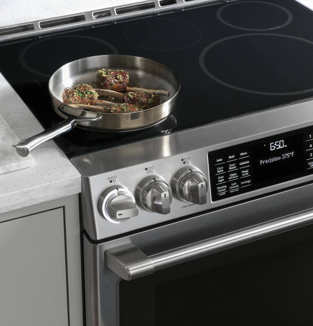 Cafe CHS90XP2MS1 Café™ 30" Smart Slide-In, Front-Control, Induction And Convection Range With In-Oven Camera