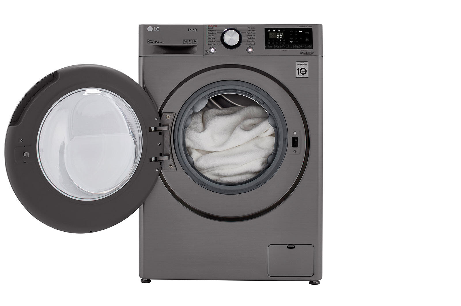 Lg WM3555HVA 2.4 Cu.Ft. Smart Wi-Fi Enabled Compact Front Load All-In-One Electric  Washer/Dryer Combo With Built-In Intelligence