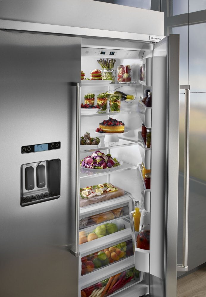 Kitchenaid KBSD618ESS 29.5 Cu. Ft 48-Inch Width Built-In Side By Side Refrigerator - Stainless Steel