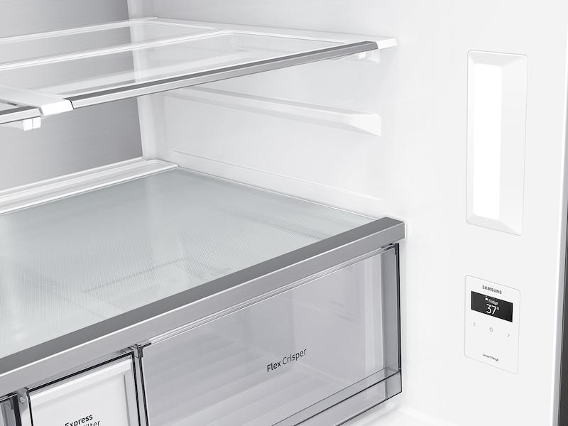 Samsung RF29CB9900QK Bespoke 4-Door Flex™ Refrigerator (29 Cu. Ft.) With Family Hub™+ In Charcoal Glass Top And Stainless Steel Bottom Panels