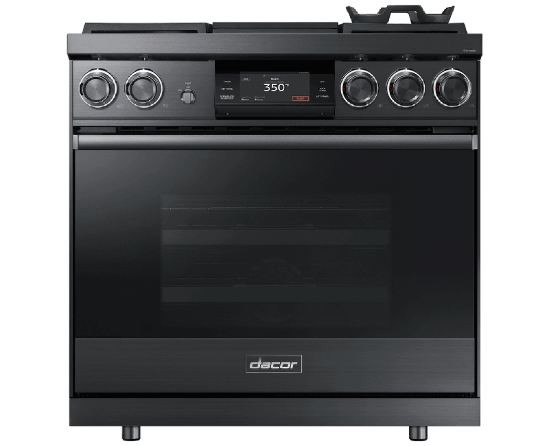 Dacor DOP36M94DHM 36" Pro Dual-Fuel Steam Range, Graphite Stainless Steel, Natural Gas/High Altitude