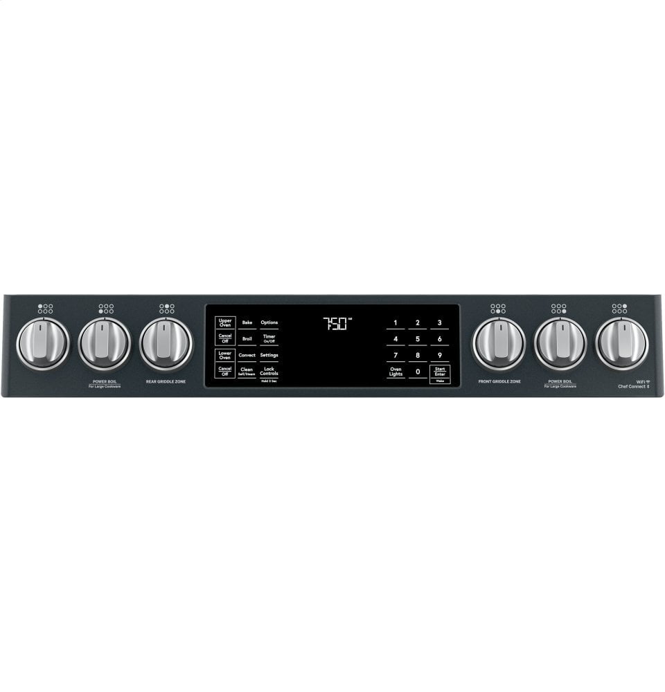 Cafe CGS750P3MD1 Café 30" Smart Slide-In, Front-Control, Gas Double-Oven Range With Convection