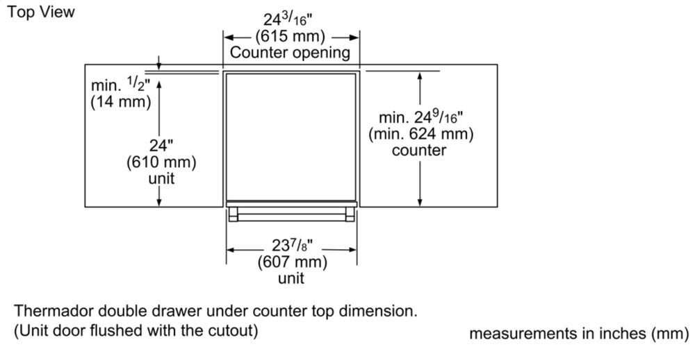 Thermador T24UR900DP 24-Inch Under-Counter Double Drawer Refrigerator