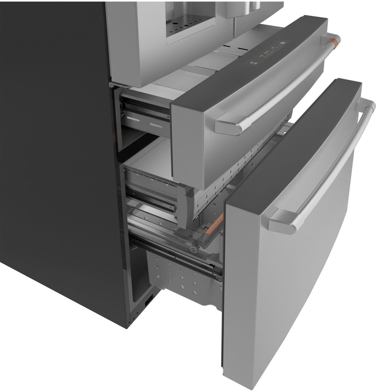 Cafe CXE22DP2PS1 Café™ Energy Star® 22.3 Cu. Ft. Smart Counter-Depth 4-Door French-Door Refrigerator