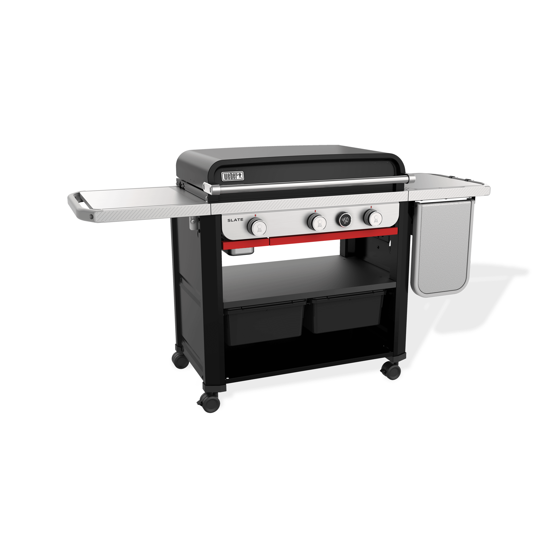 Weber 1500013 Slate™ 30" Rust-Resistant Griddle With Extendable Side Table - Black