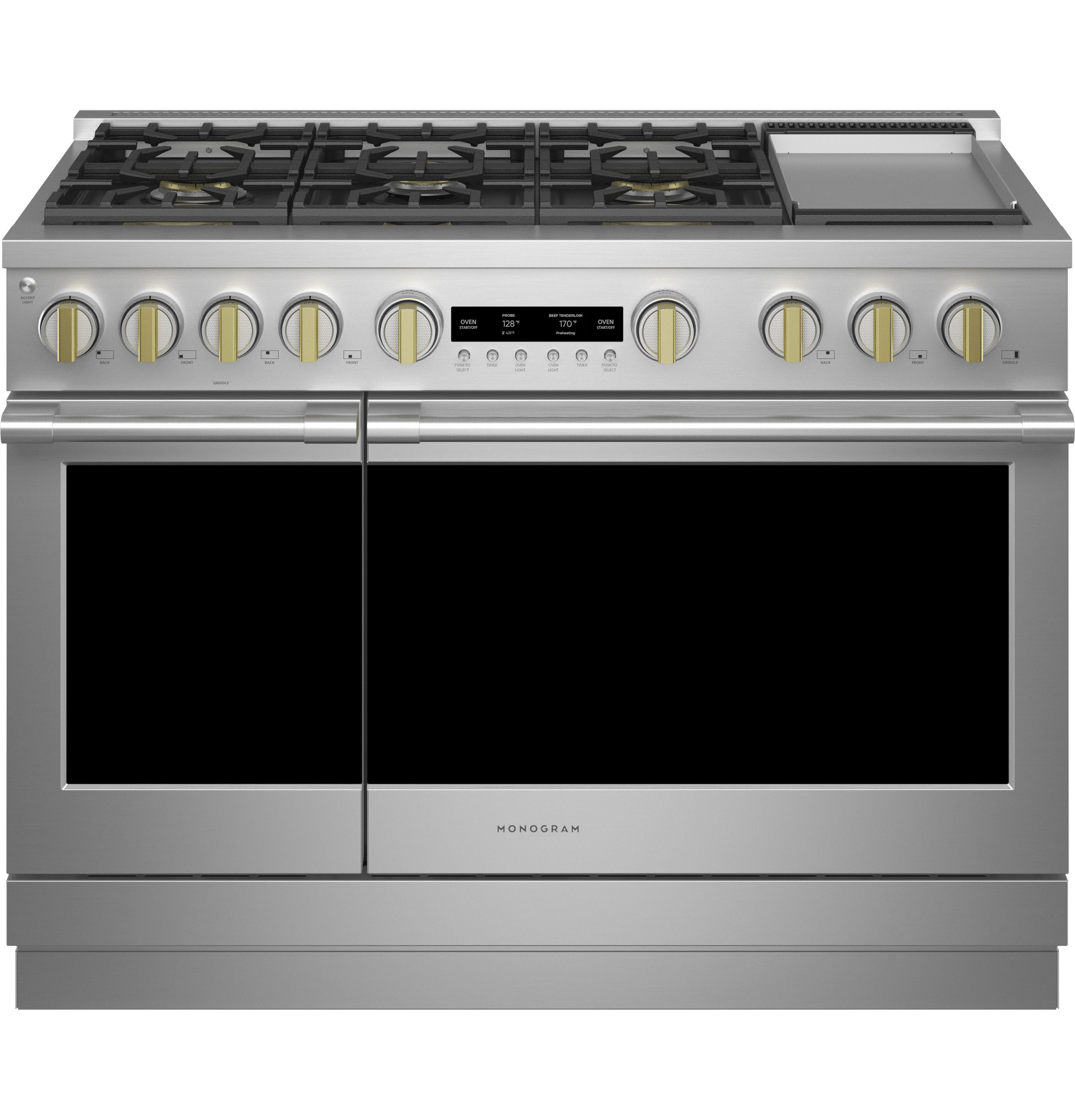 Monogram ZDP486NDTSS Monogram 48" Dual-Fuel Professional Range With 6 Burners And Griddle (Natural Gas)