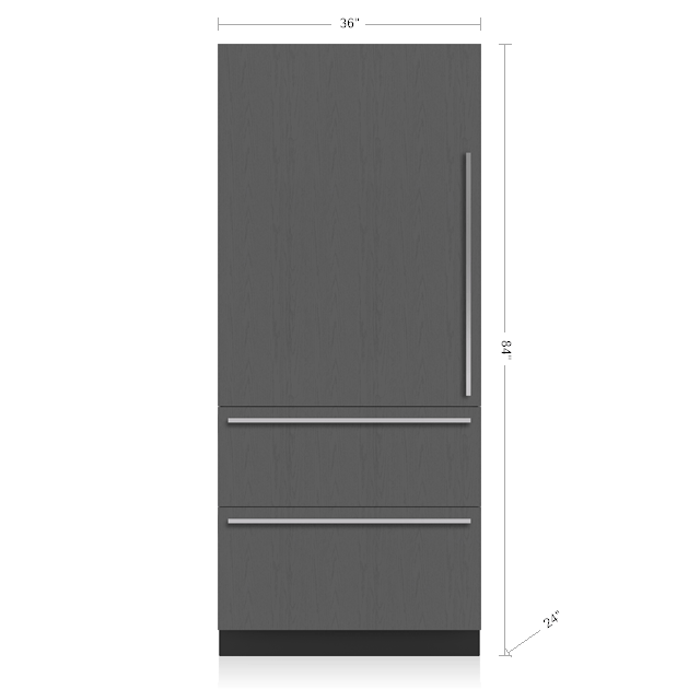 Sub-Zero DET3650RL 36" Designer Over-And-Under Refrigerator - Panel Ready