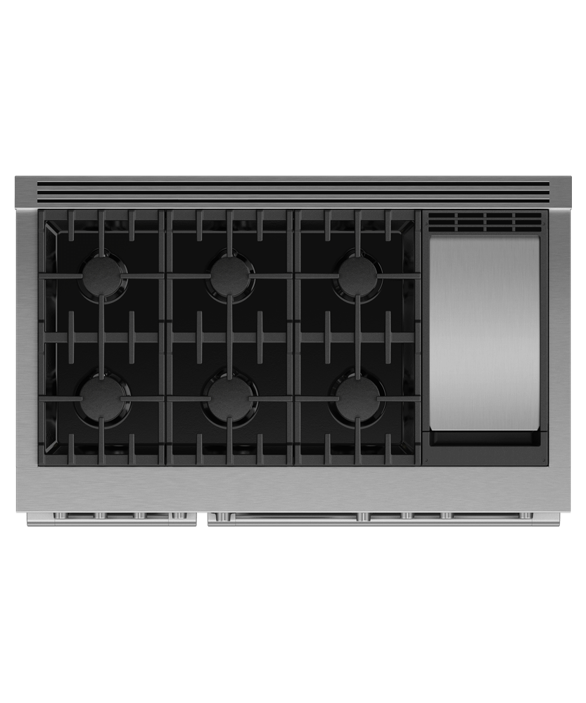 Fisher & Paykel RGV3486GDN Gas Range, 48", 6 Burners With Griddle