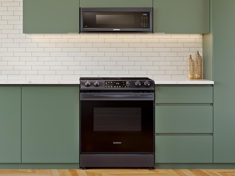 Samsung NE63B8211SG 6.3 Cu. Ft. Smart Instant Heat Induction Slide-In Range In Black Stainless Steel