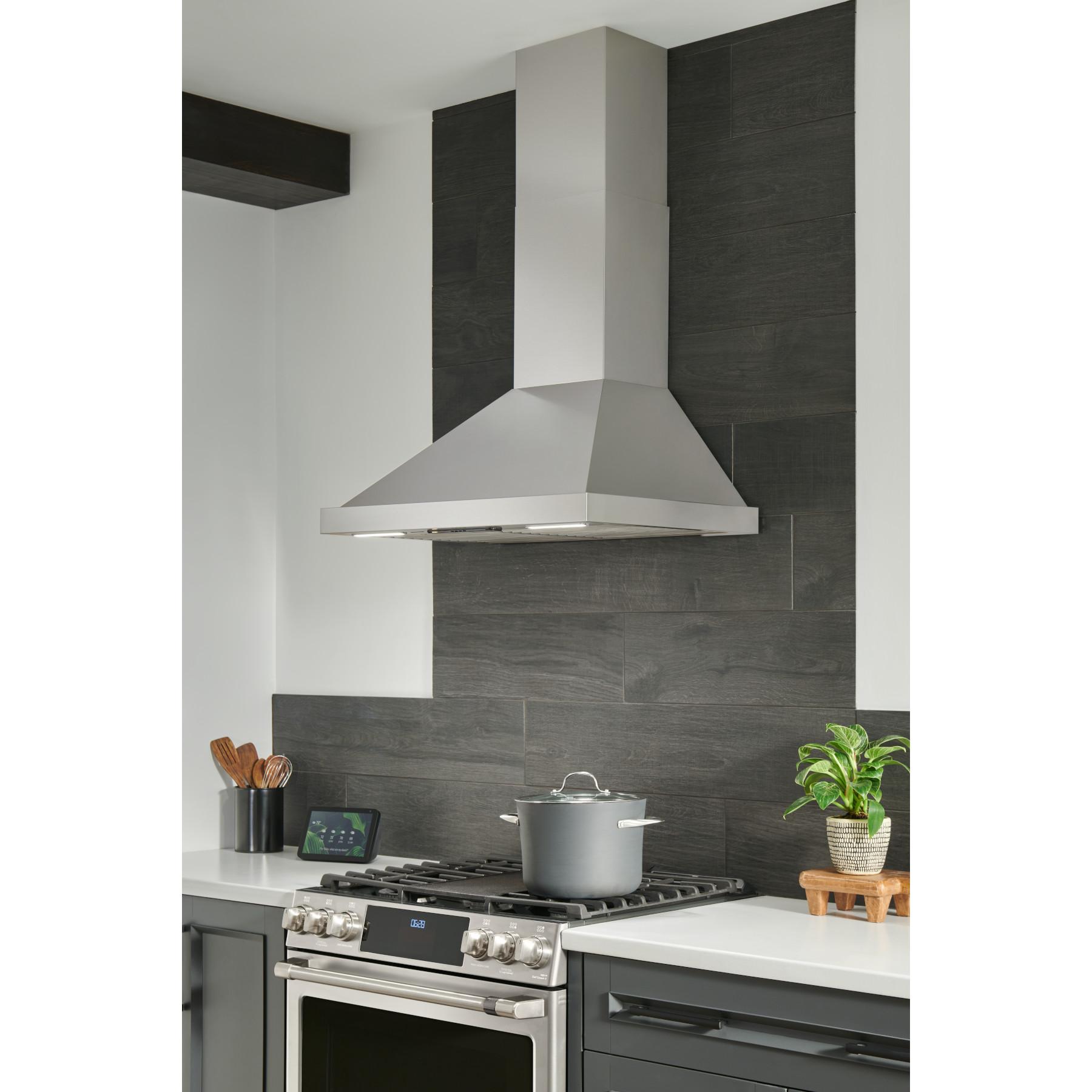 Best Range Hoods WCP1366SS 36-Inch Wall Mount Chimney Hood W/ Smartsense® And Voice Control, 650 Max Blower Cfm, Stainless Steel (Wcp1 Series)