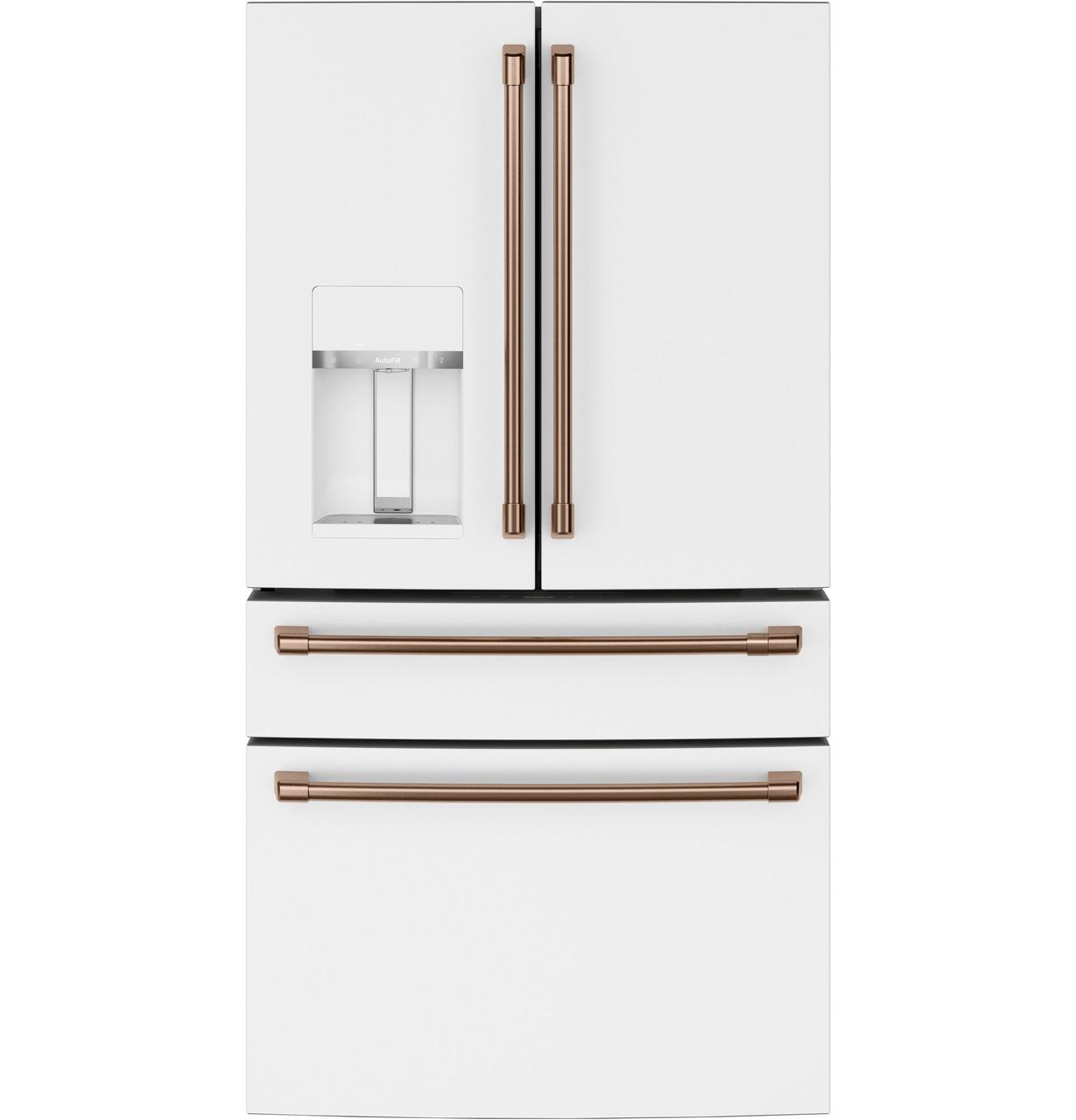 Cafe CXE22DP4PW2 Café™ Energy Star® 22.3 Cu. Ft. Smart Counter-Depth 4-Door French-Door Refrigerator