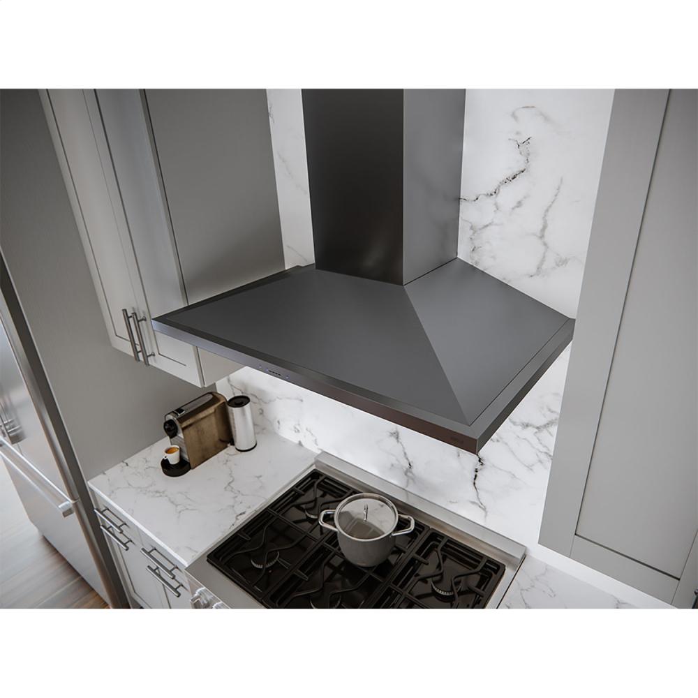 Zephyr ZANE30CBS 30-In. Anzio Chimney-Style Hood In Black Stainless