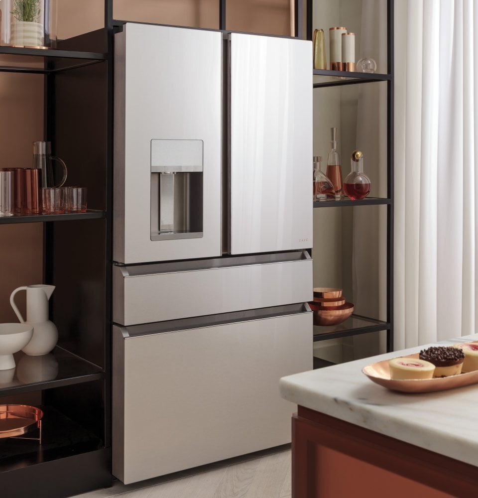 Cafe CVE28DM5NS5 Café Energy Star® 27.8 Cu. Ft. Smart 4-Door French-Door Refrigerator In Platinum Glass