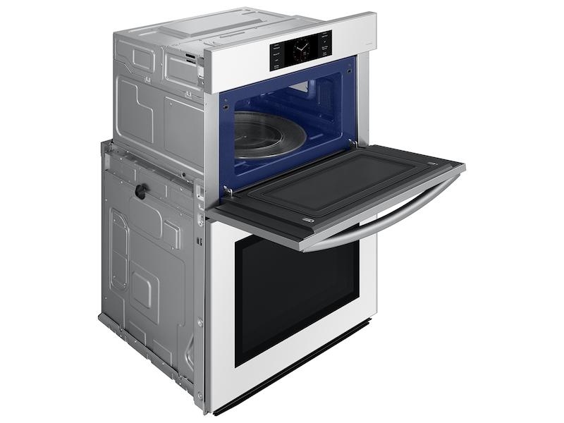 Samsung NQ70CB700D12 Bespoke 30" Microwave Combination Wall Oven With With Flex Duo™ In White Glass