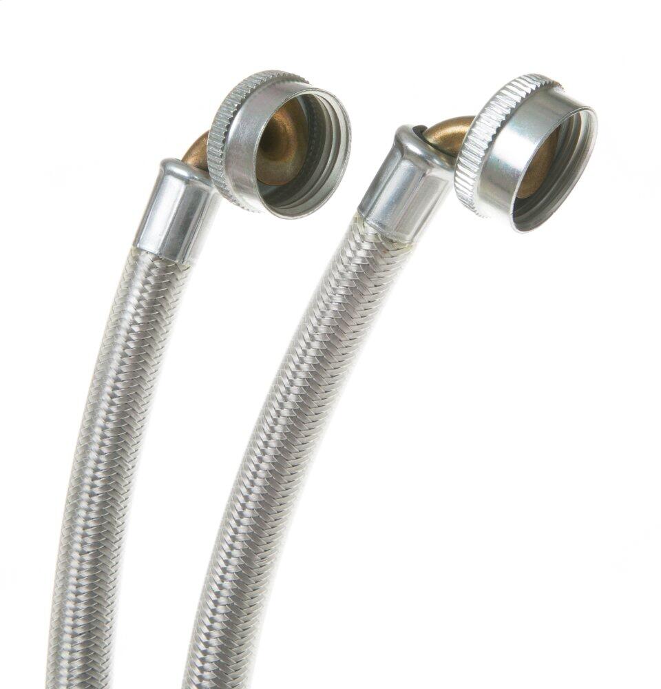Ge Appliances WX14X10011 Washing Machine Universal 6' Stainless Steel Hoses With 90(Degree) Elbow - 2 Hose Package