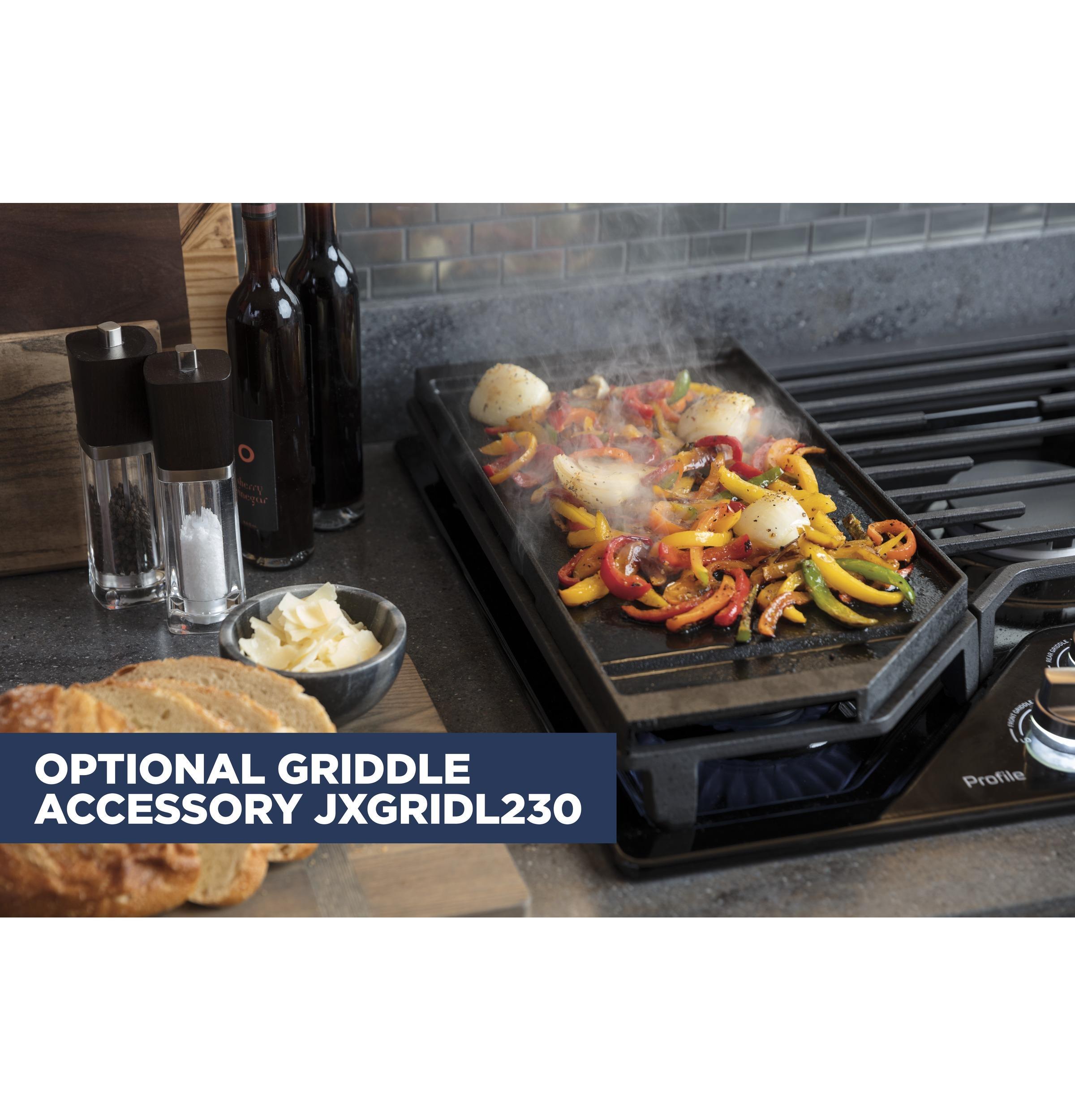 Ge Appliances PGP7030DLBB Ge Profile™ 30" Built-In Gas Cooktop With 5 Burners And Optional Extra-Large Cast Iron Griddle