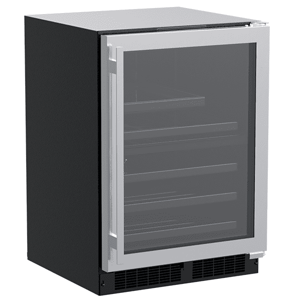 Marvel MLBD224SG01A 24-In Built-In Dual Zone Wine And Beverage Center With Door Style - Stainless Steel Frame Glass