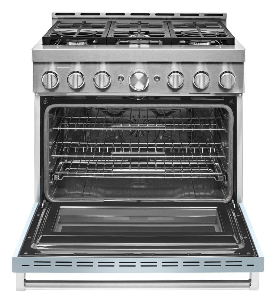 Kitchenaid KFGC506JMB Kitchenaid® 36'' Smart Commercial-Style Gas Range With 6 Burners - Misty Blue