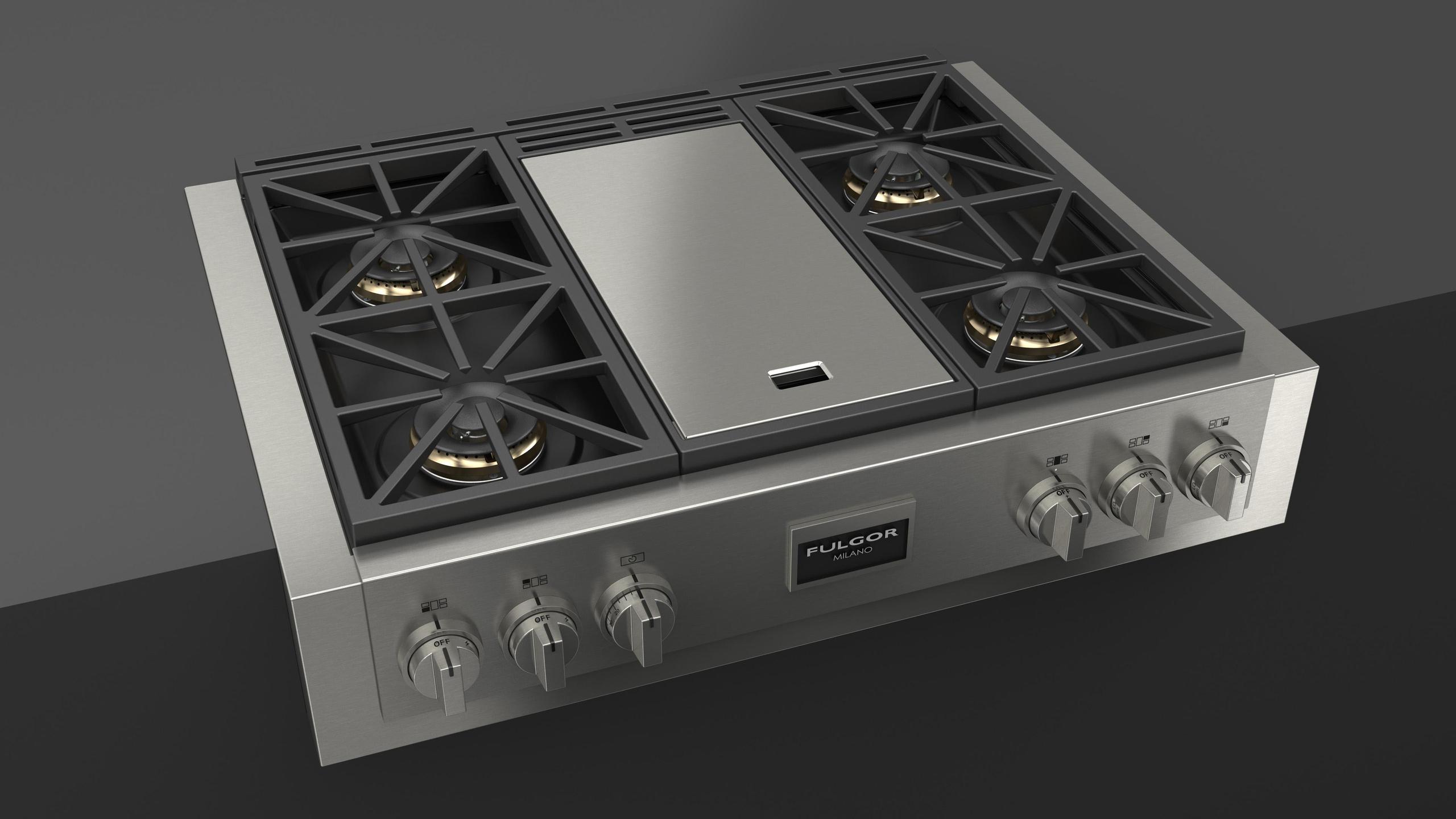 Fulgor Milano F6GRT364GS1 Sofia 36" Pro Gas Rangetop With Griddle