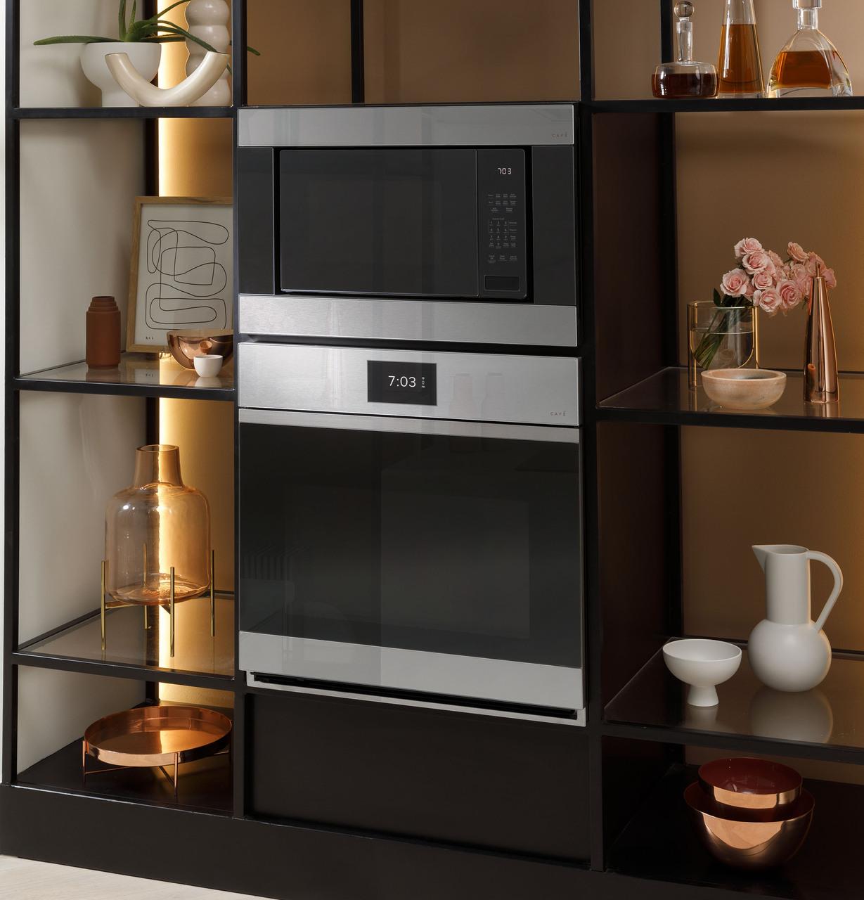 Cafe CTD90DM2NS5 Café™ Minimal Series 30" Smart Built-In Convection Double Wall Oven In Platinum Glass