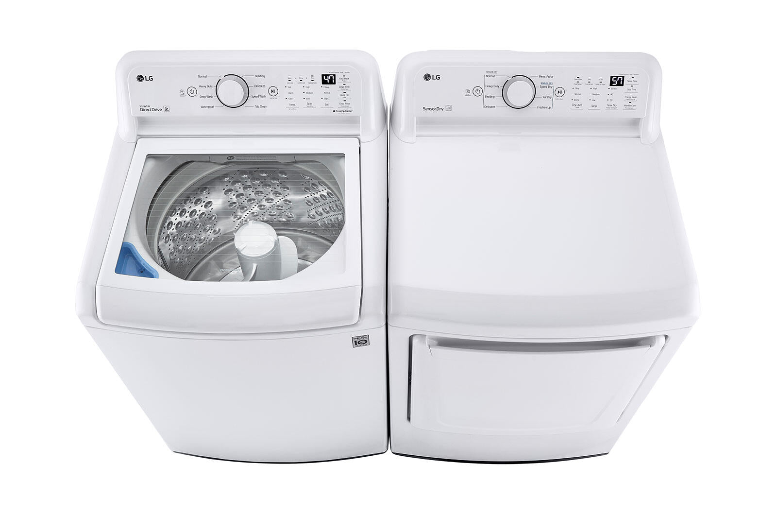 Lg DLG7001W 7.3 Cu. Ft. Ultra Large Capacity Top Load Gas Dryer With Sensor Dry Technology