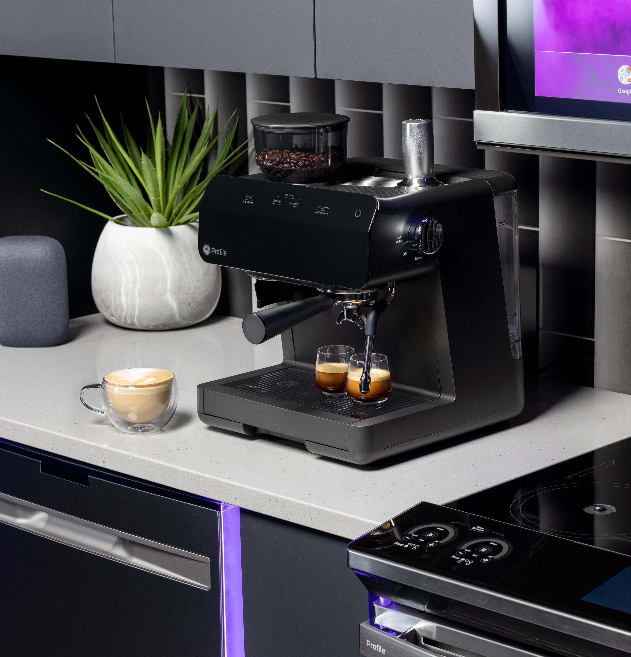 Ge Appliances P7CESAS6RBB Ge Profile™ Semi Automatic Espresso Machine + Frother