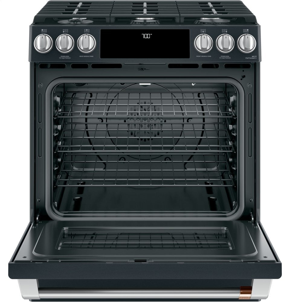 Cafe CGS700P3MD1 Café 30" Smart Slide-In, Front-Control, Gas Range With Convection Oven