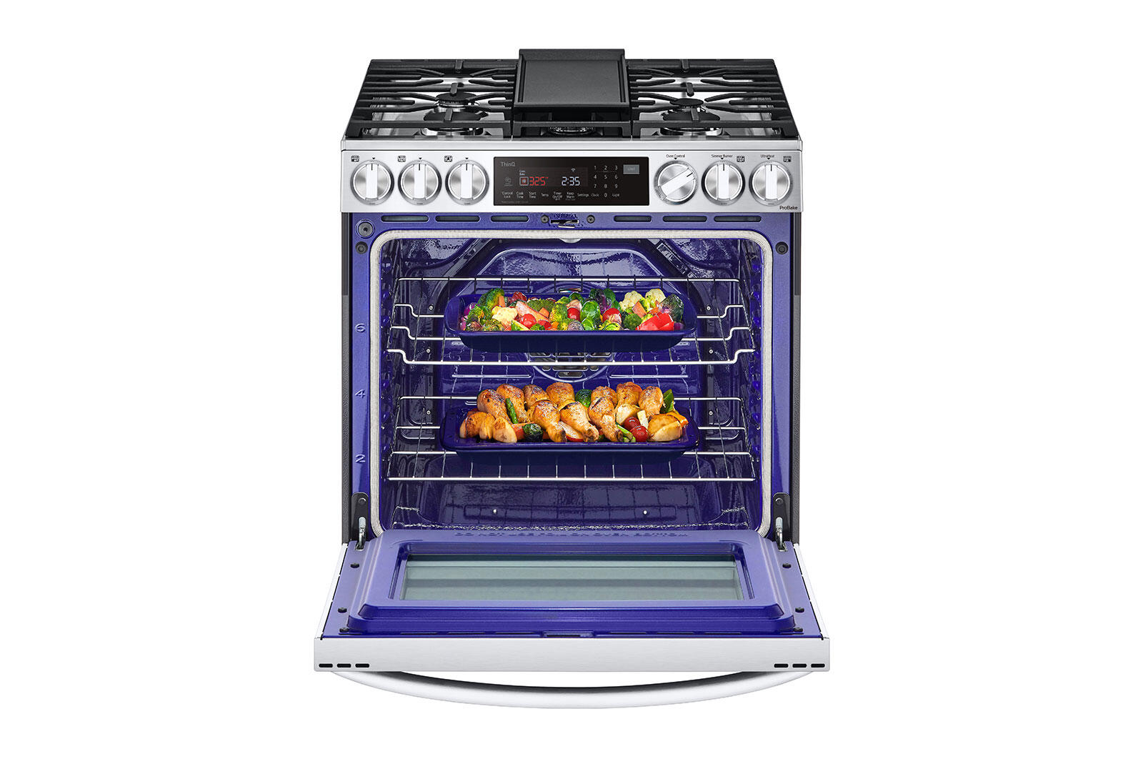 Lg LSGL6335F 6.3 Cu Ft. Smart Wi-Fi Enabled Probake Convection® Instaview® Gas Slide-In Range With Air Fry