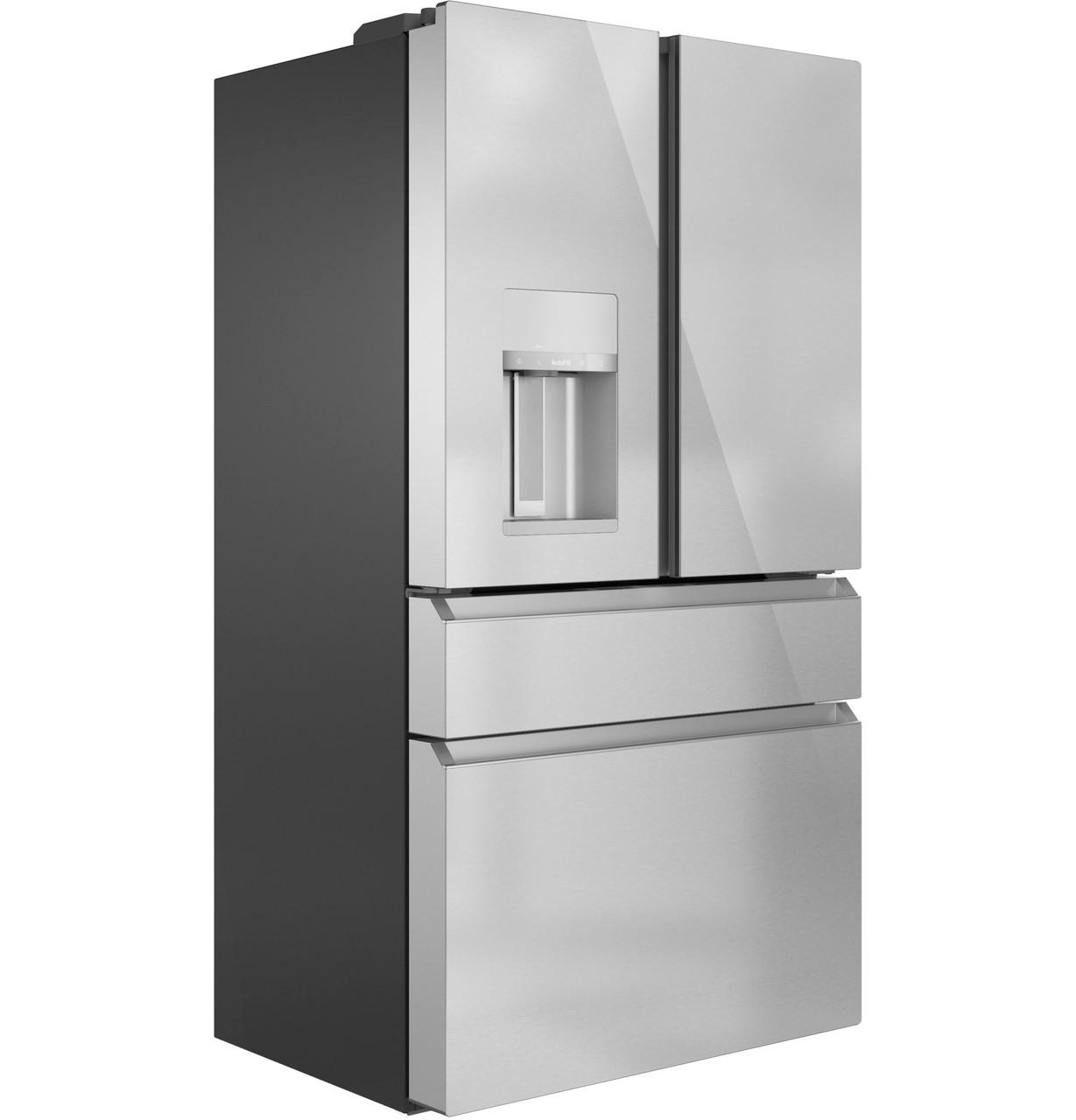 Cafe CXE22DM5PS5 Café™ Energy Star® 22.3 Cu. Ft. Smart Counter-Depth 4-Door French-Door Refrigerator In Platinum Glass