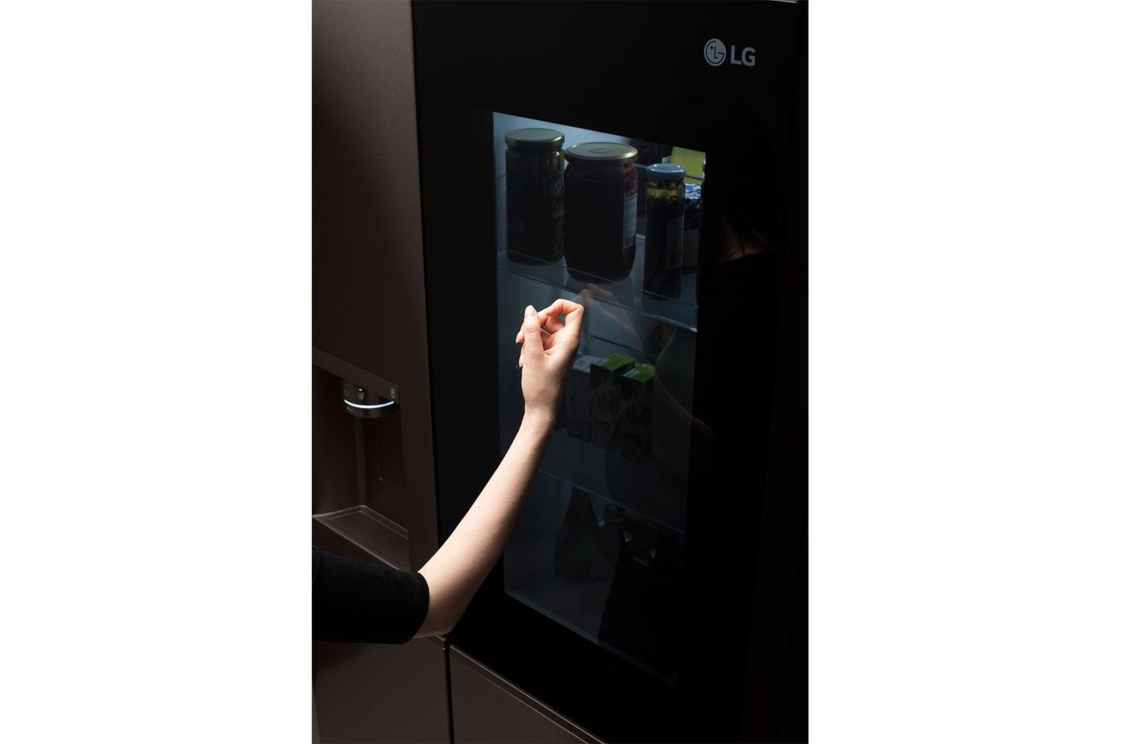 Lg LRSOC2306D 23 Cu. Ft. Side-By-Side Counter-Depth Instaview® Refrigerator With Craft Ice™