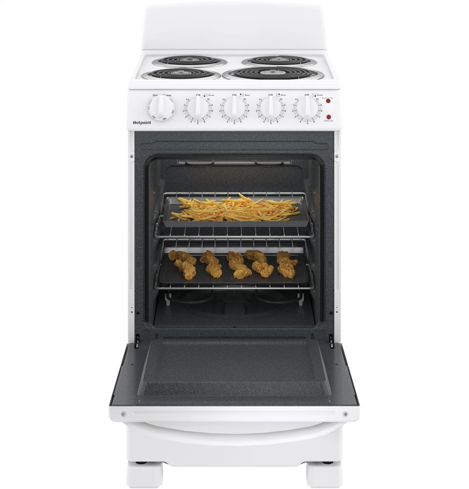 Hotpoint RAS200DMWW Hotpoint® 20" Electric Free-Standing Front-Control Electric Range