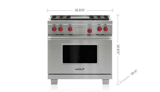 Wolf DF36450GSPLP 36" Dual Fuel Range - 4 Burners And Infrared Griddle