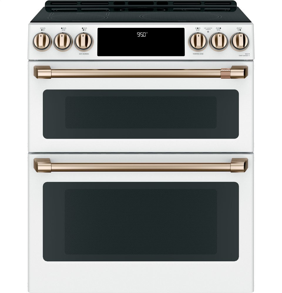 Cafe CHS950P4MW2 Café 30" Smart Slide-In, Front-Control, Induction And Convection Double-Oven Range