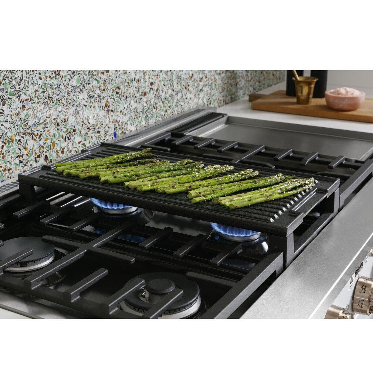 Cafe C2Y486P2TS1 Café™ 48" Smart Dual-Fuel Commercial-Style Range With 6 Burners And Griddle (Natural Gas)